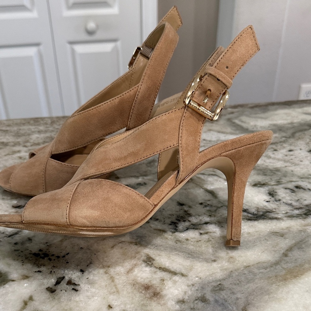 Michael Kors Beige Crisscross Sandals - Picture 2 of 6